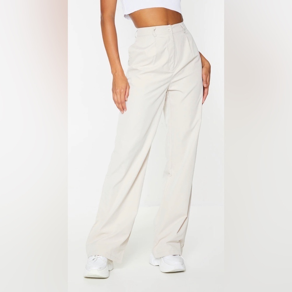 🌞💥Pretty Little Thing Wide Leg Khaki Pants 4 NWT